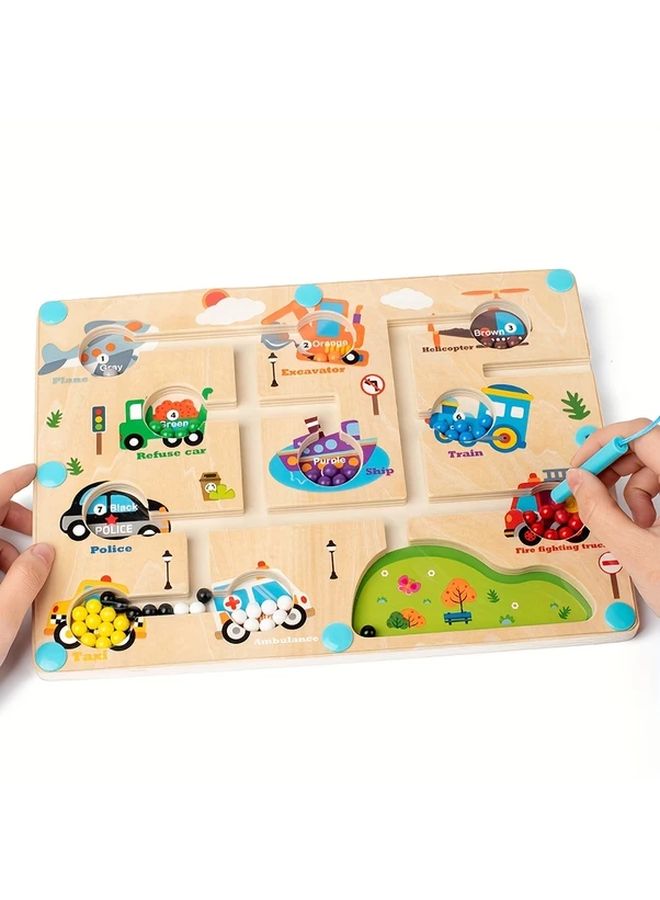 Traffic Magnetic Ball Maze Dinosaur Toy With Magnetic Wand Develops Motor Skills - Image 4